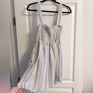 American Eagle Outfitters Blue and Cream Striped Dress
